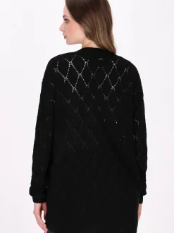 Dreimaster Damen Strickjacke in schwarz