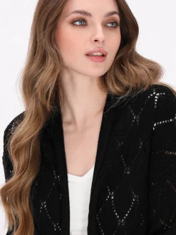 Dreimaster Damen Strickjacke in schwarz