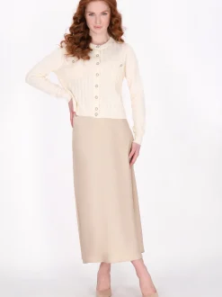 Dreimaster Damen Strickjacke in weiß
