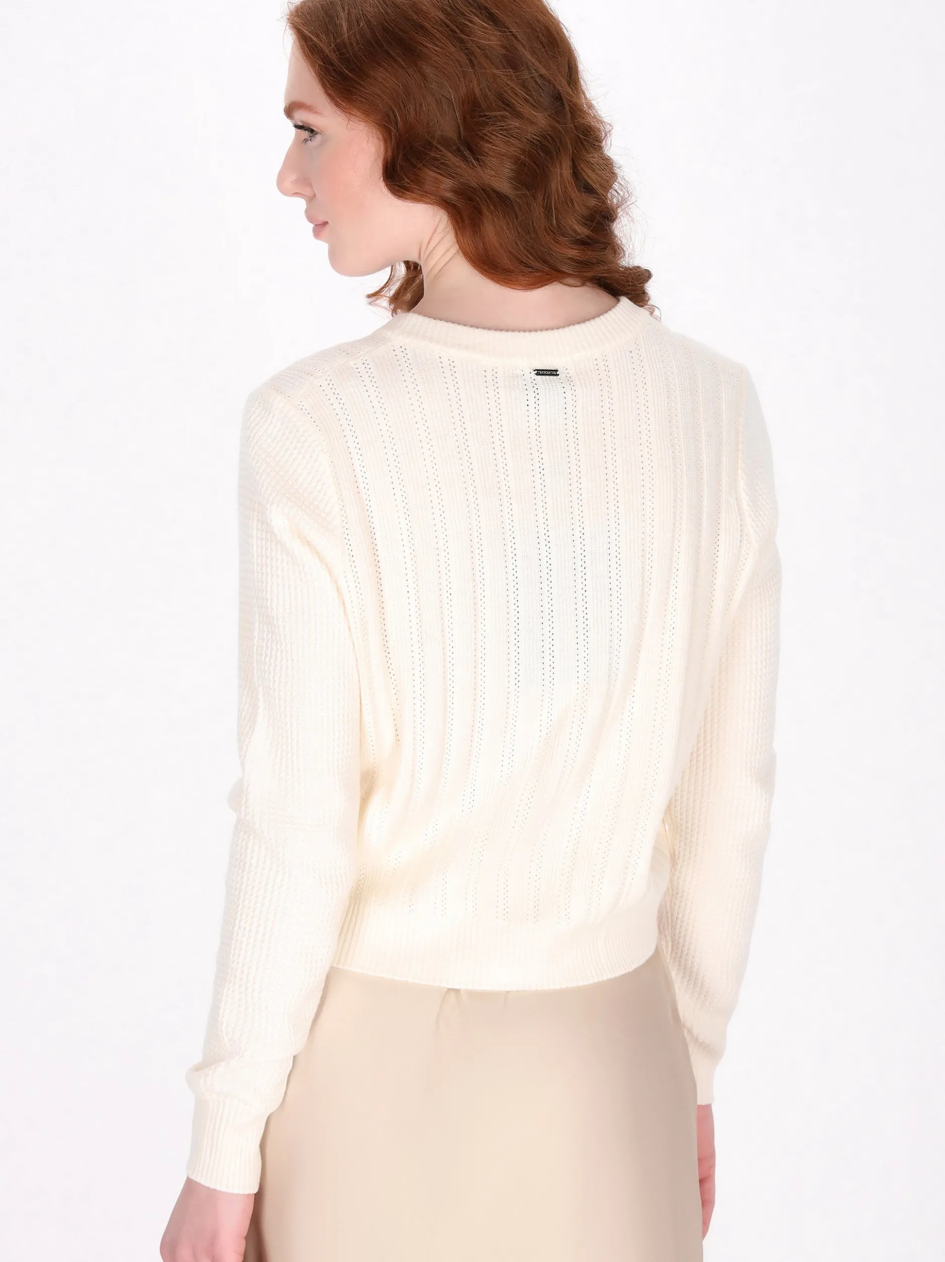 Dreimaster Damen Strickjacke in weiß