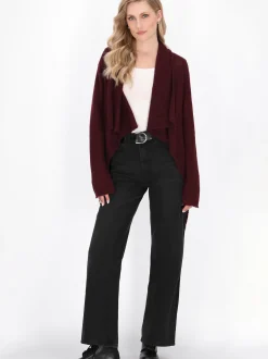 Dreimaster Damen Strickjacke in bordeaux