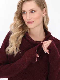 Dreimaster Damen Strickjacke in bordeaux