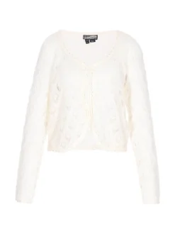 Dreimaster Damen Strickjacke in weiß