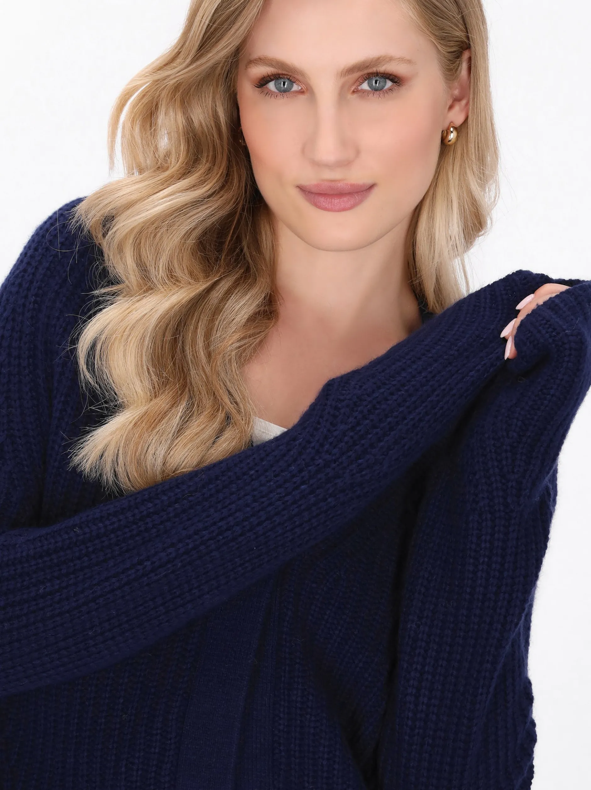 Dreimaster Damen Strickjacke in marine