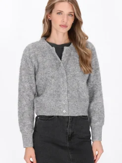 Dreimaster Damen Strickjacke in grau