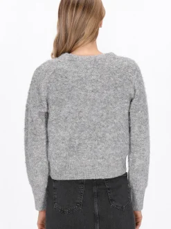 Dreimaster Damen Strickjacke in grau