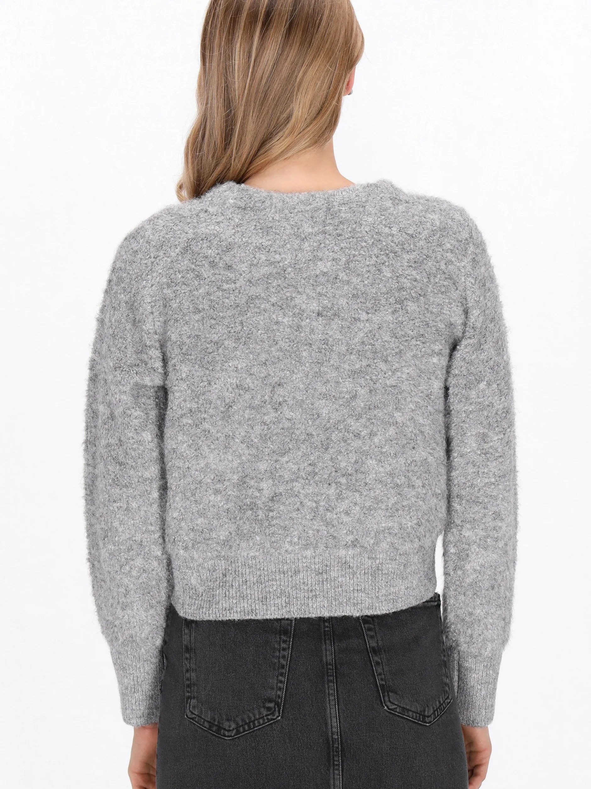 Dreimaster Damen Strickjacke in grau