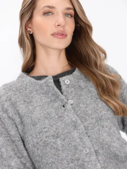 Dreimaster Damen Strickjacke in grau