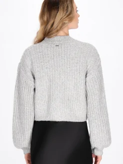 Dreimaster Damen Strickjacke in grau