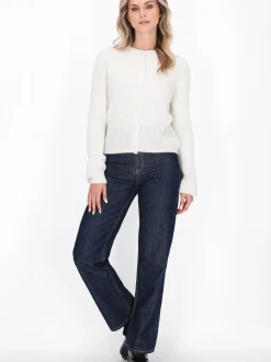 Dreimaster Damen Strickjacke in weiß