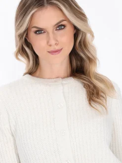 Dreimaster Damen Strickjacke in weiß