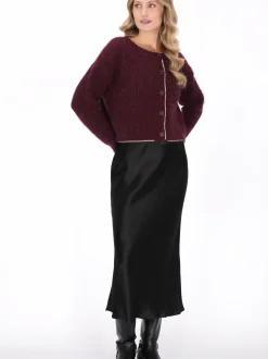 Dreimaster Damen Strickjacke in bordeaux