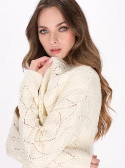 Dreimaster Damen Strickjacke in weiß