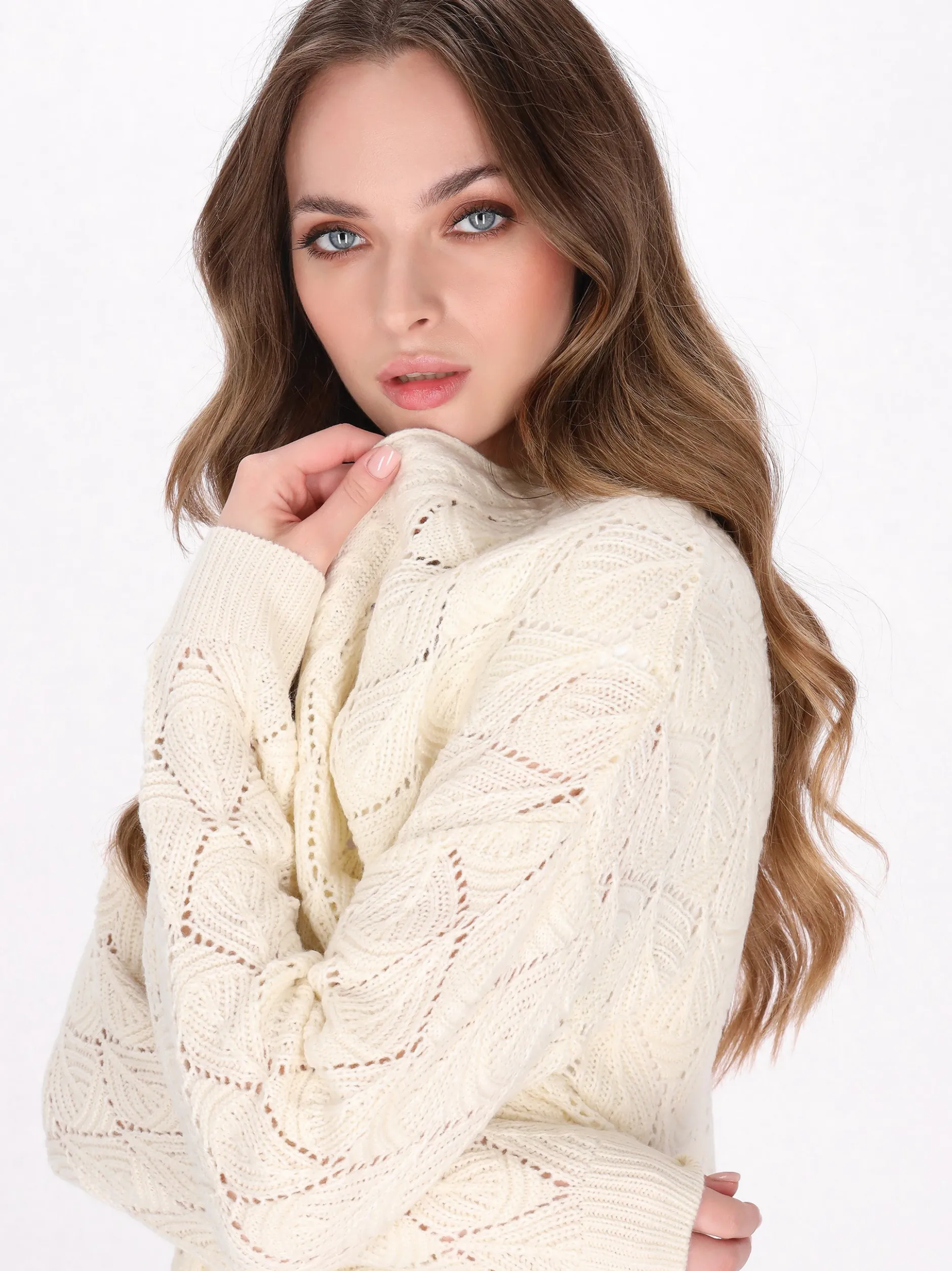 Dreimaster Damen Strickjacke in weiß