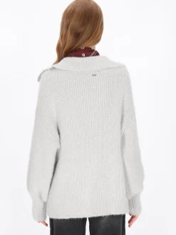 Dreimaster Damen Strickjacke in grau