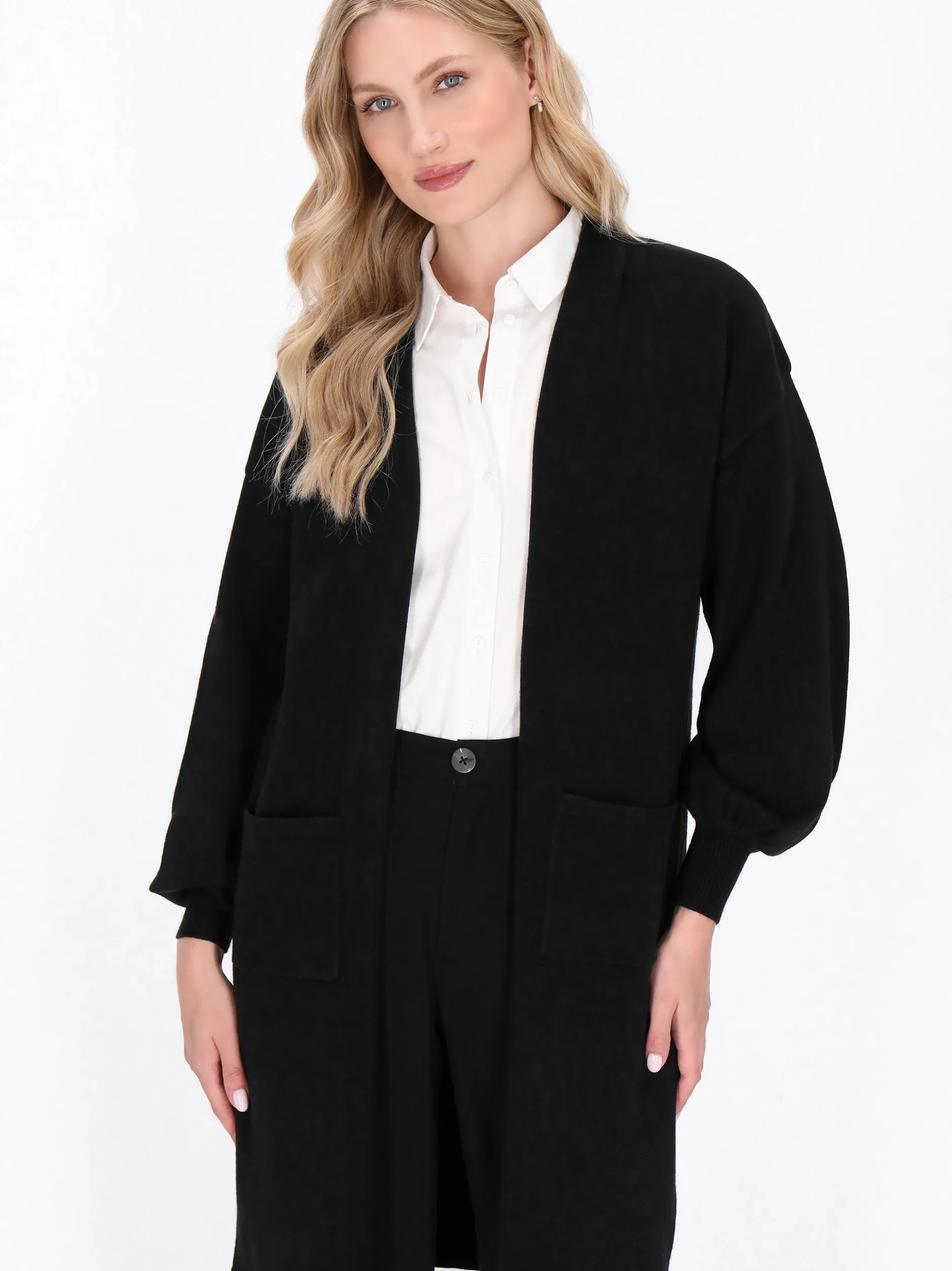 Dreimaster Damen Strickjacke in schwarz