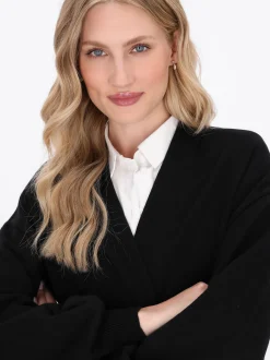 Dreimaster Damen Strickjacke in schwarz