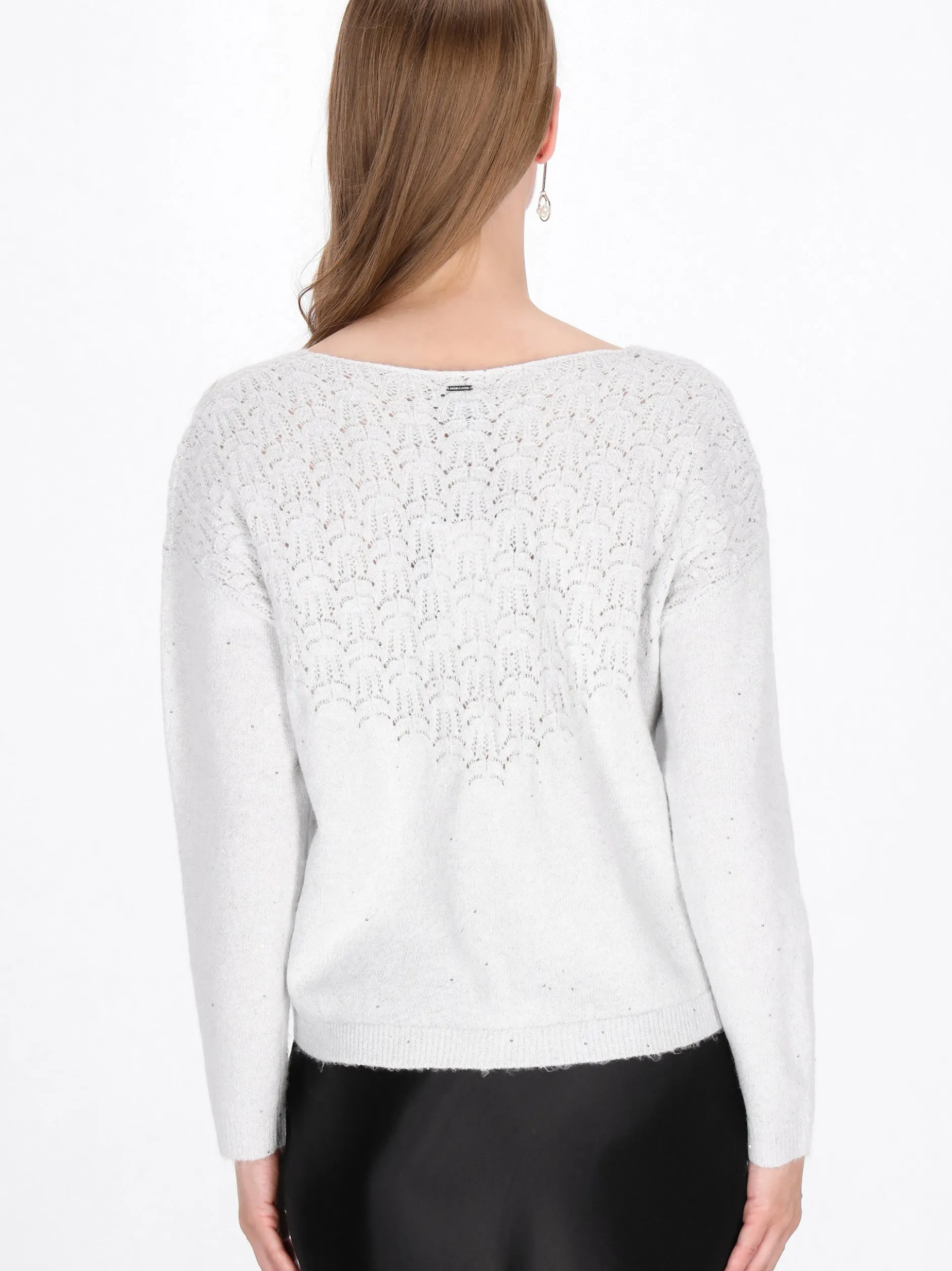 Dreimaster Damen Strickjacke in weiß