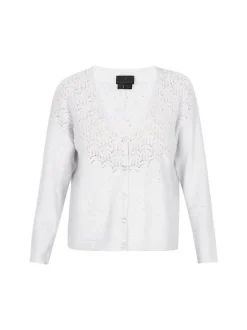 Dreimaster Damen Strickjacke in weiß
