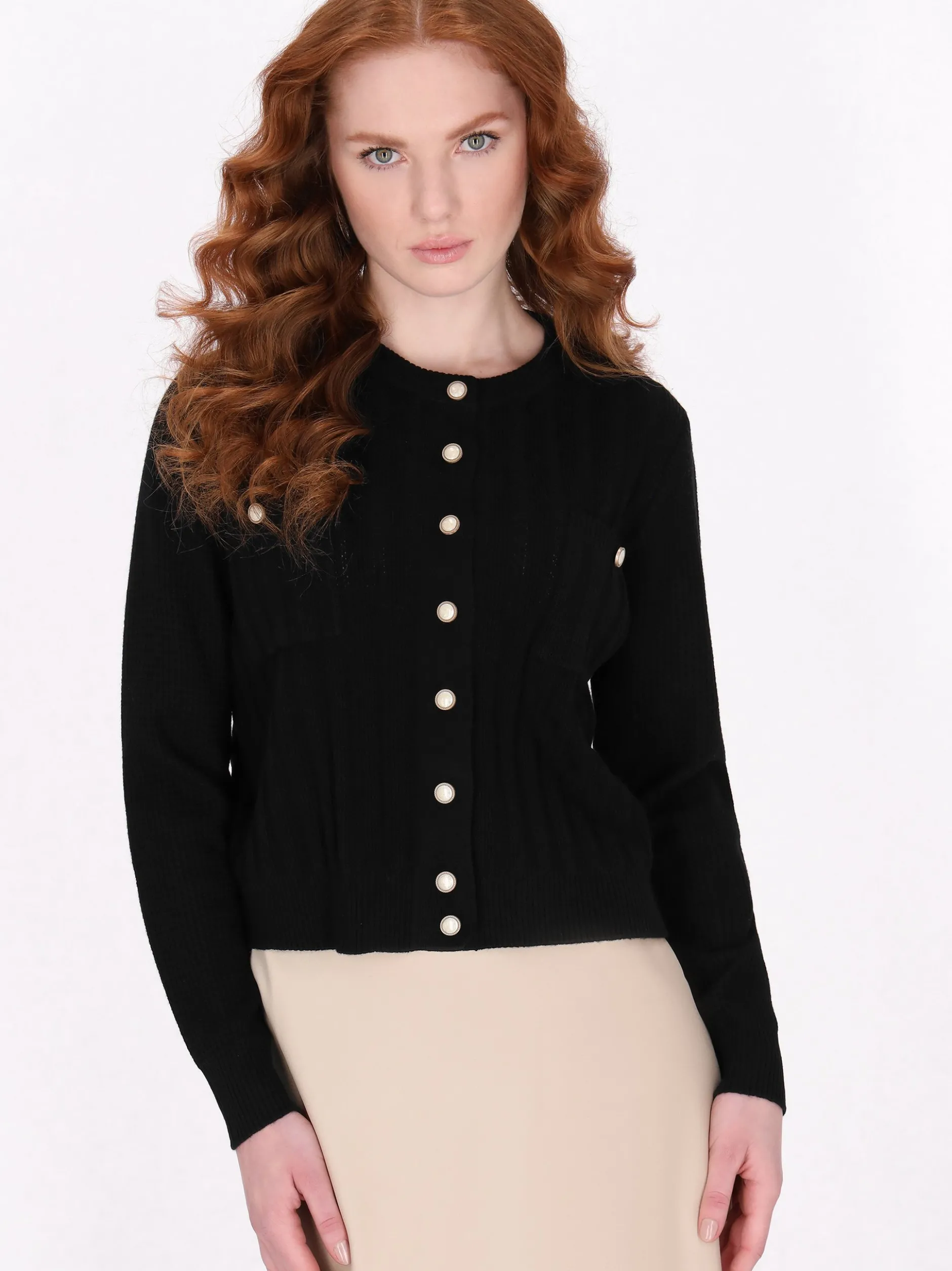 Dreimaster Damen Strickjacke in schwarz