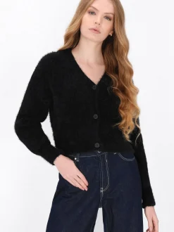 Dreimaster Damen Strickjacke in schwarz
