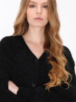 Dreimaster Damen Strickjacke in schwarz