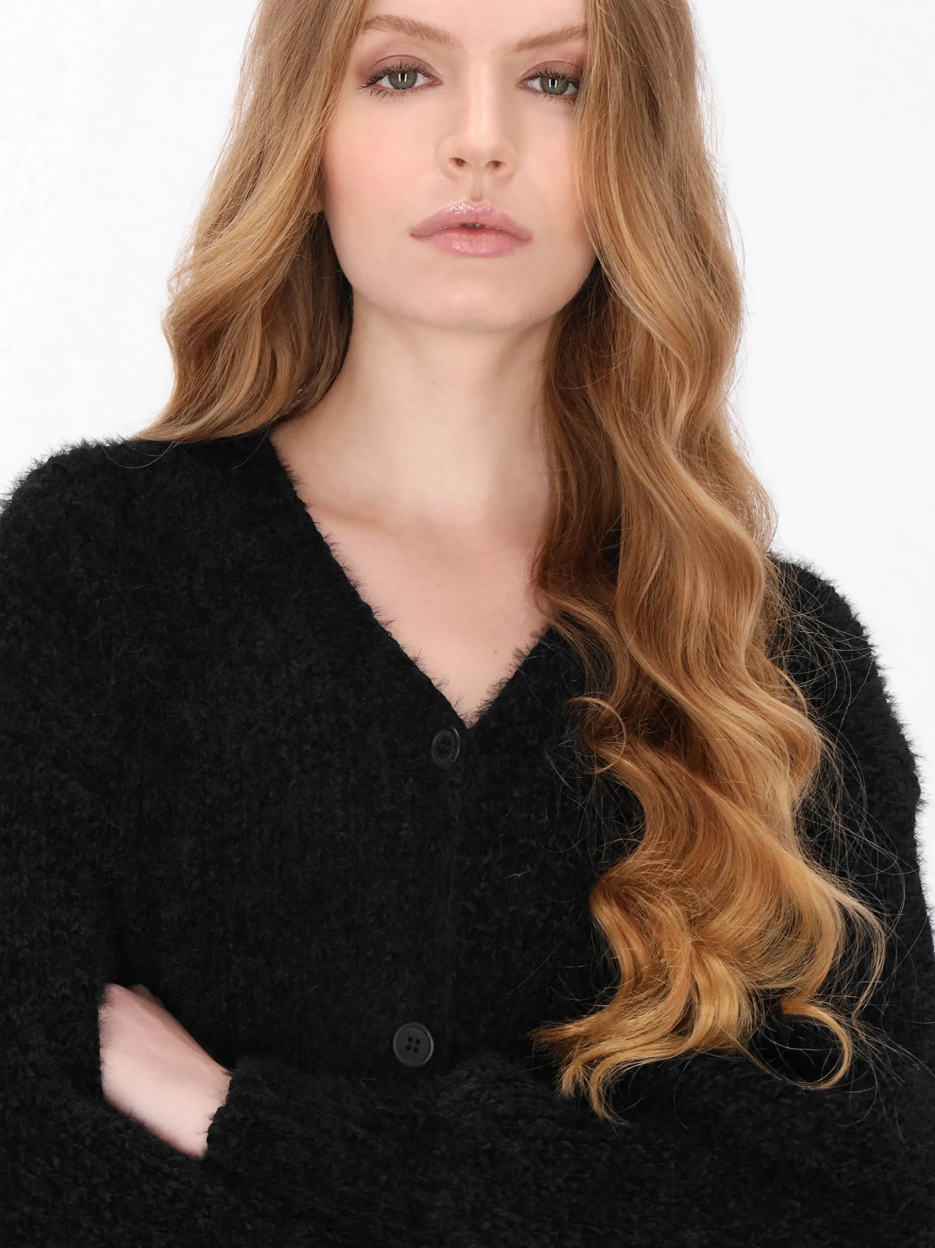 Dreimaster Damen Strickjacke in schwarz