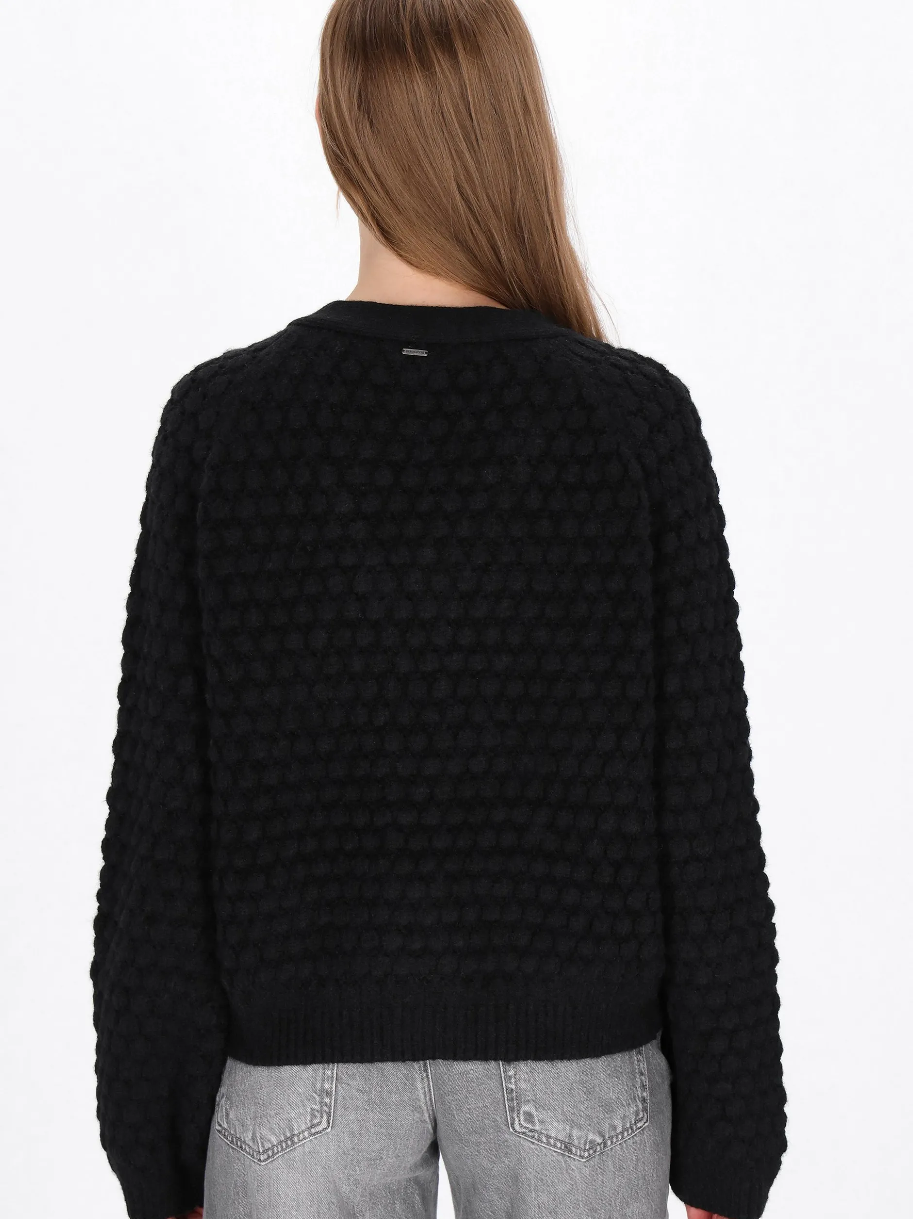 Dreimaster Damen Strickjacke in schwarz