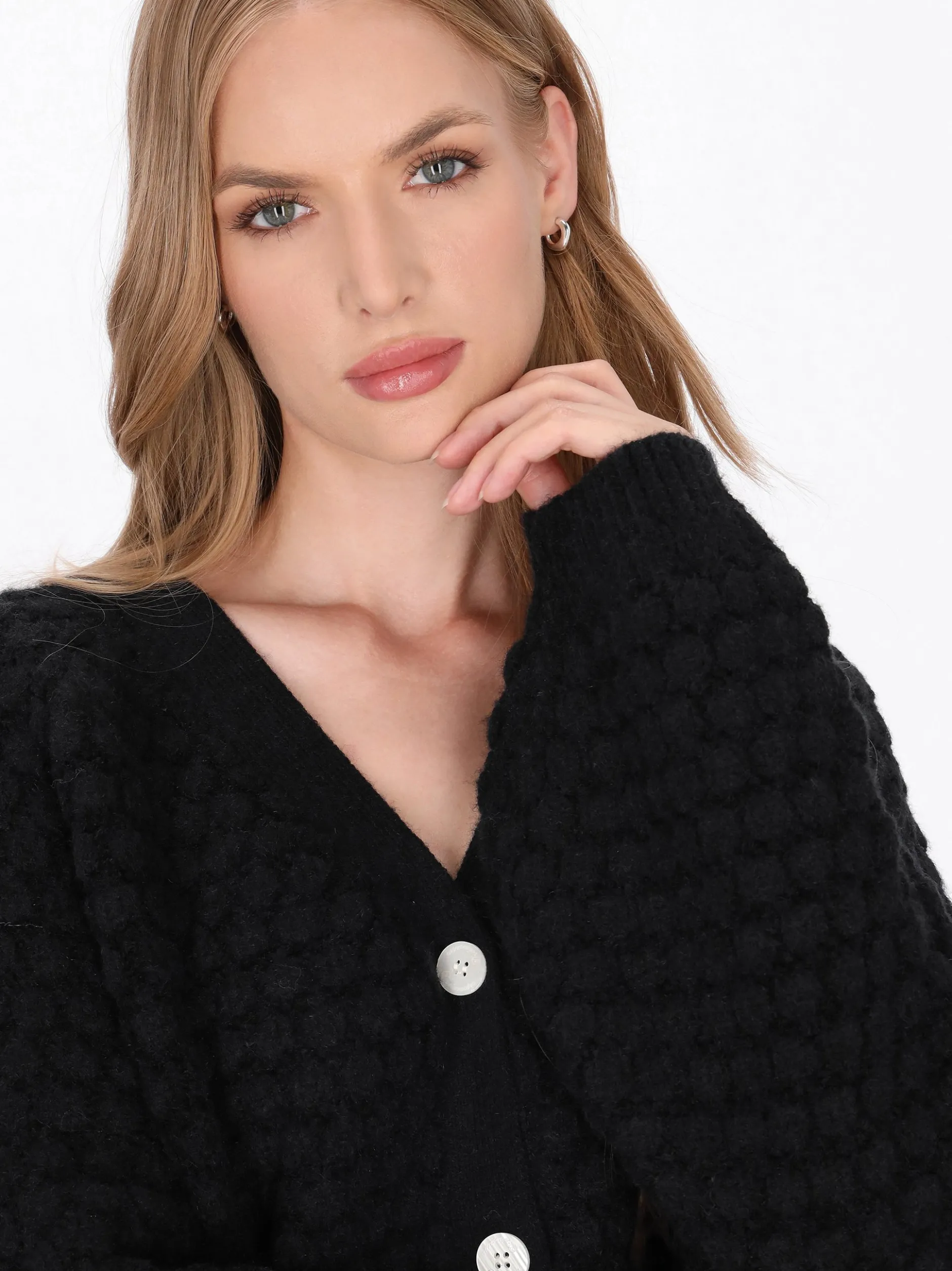 Dreimaster Damen Strickjacke in schwarz