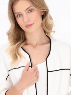Dreimaster Damen Strickjacke in weiß