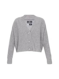 Dreimaster Damen Strickjacke in grau
