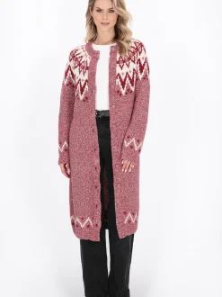 Dreimaster Damen Strickjacke in rot