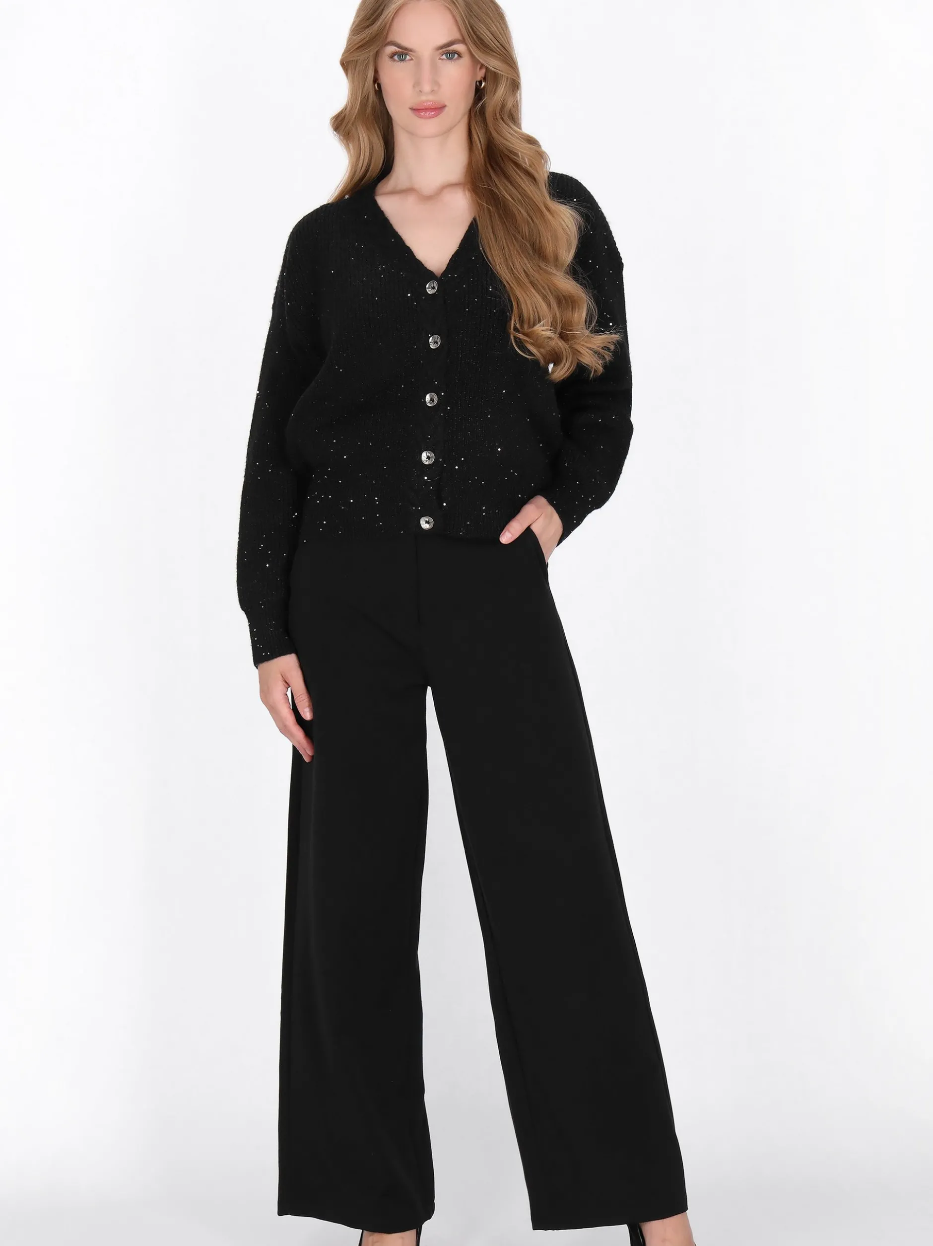 Dreimaster Damen Strickjacke in schwarz