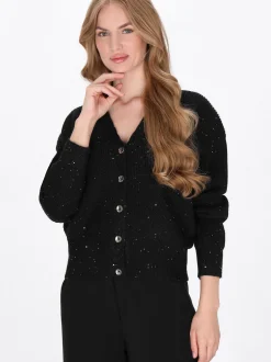 Dreimaster Damen Strickjacke in schwarz