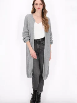 Dreimaster Damen Strickjacke in grau