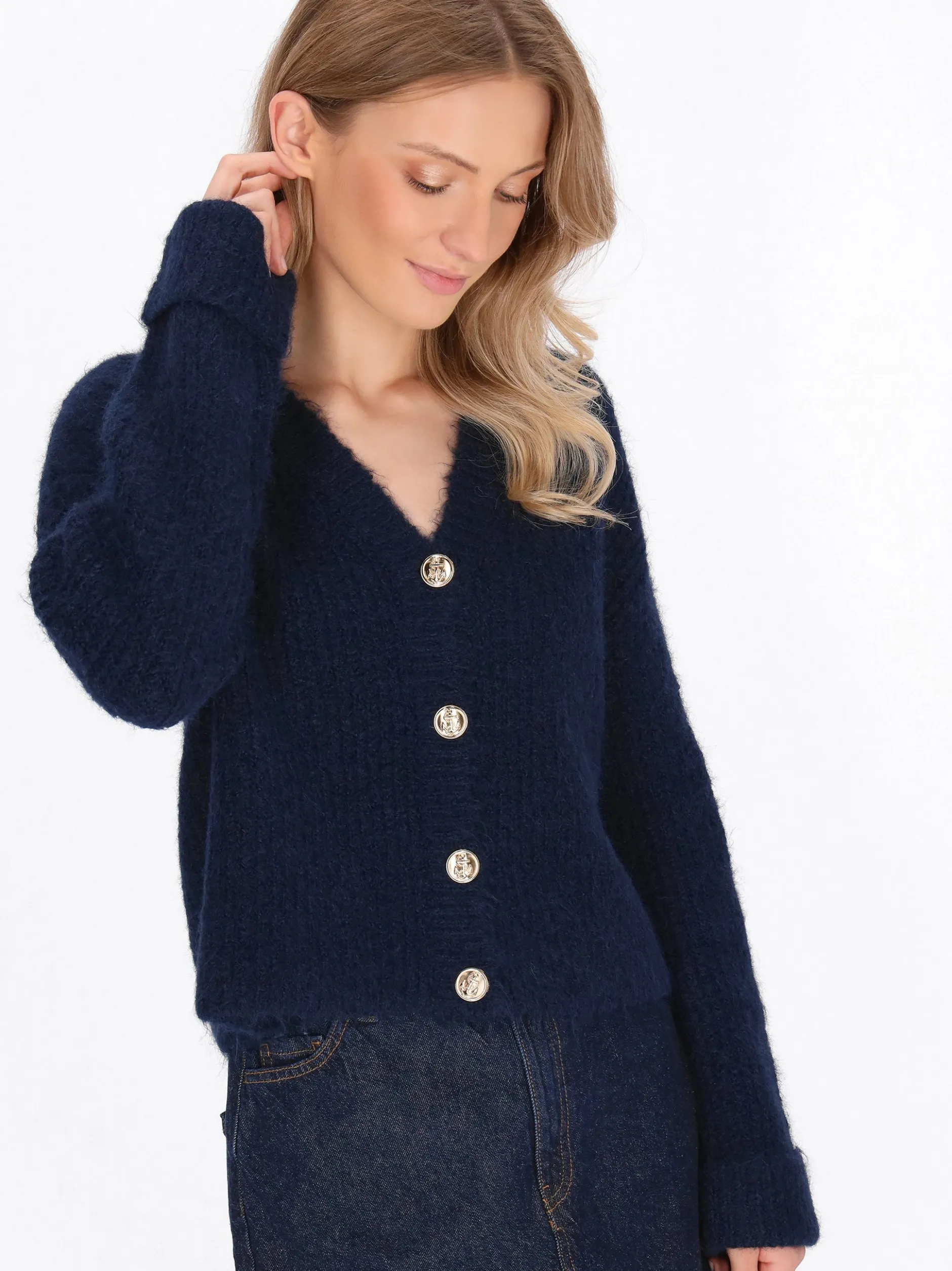 Dreimaster Damen Strickjacke in marine