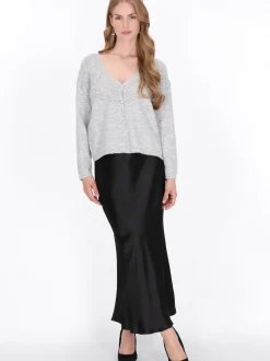 Dreimaster Damen Strickjacke in grau