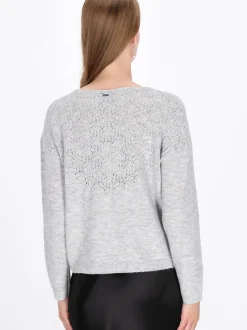 Dreimaster Damen Strickjacke in grau