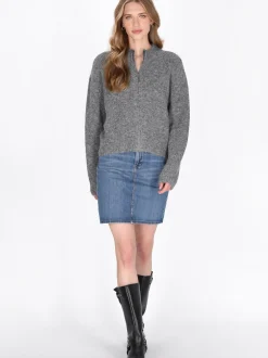 Dreimaster Damen Strickjacke in grau