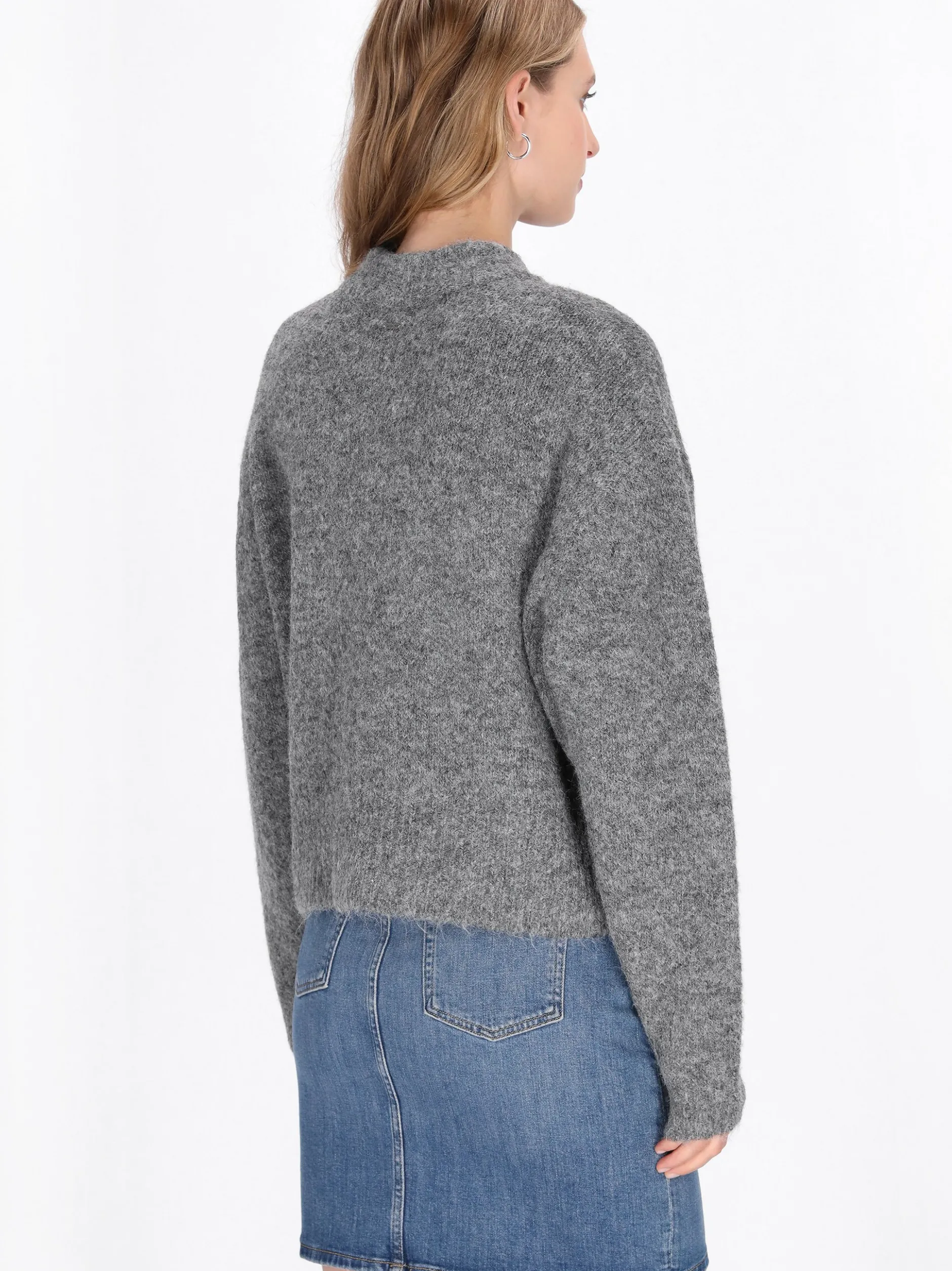 Dreimaster Damen Strickjacke in grau