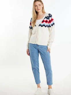 Dreimaster Damen Strickjacke in mehrfarbig