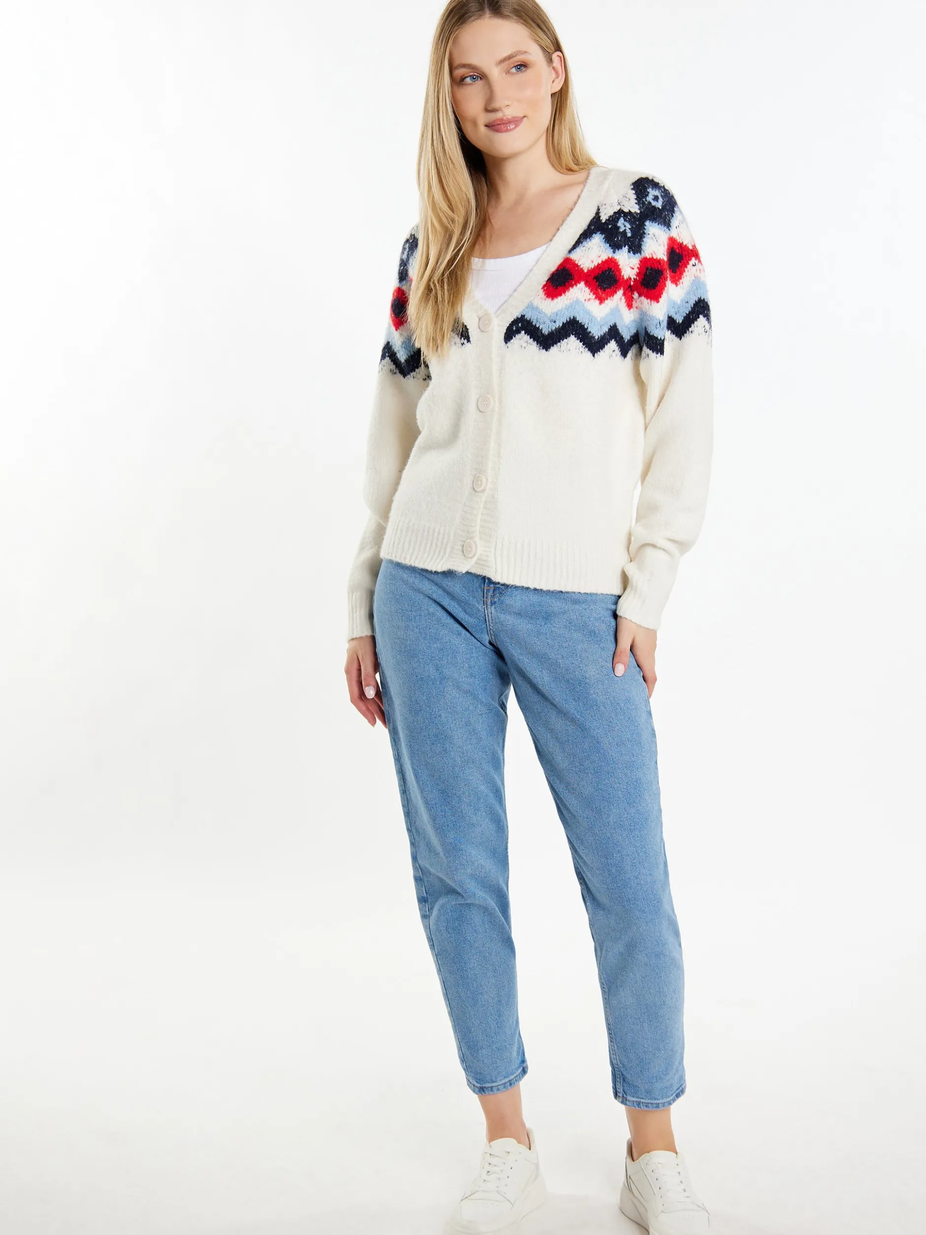 Dreimaster Damen Strickjacke in mehrfarbig