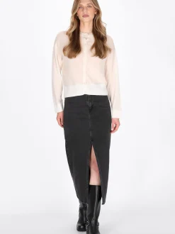 Dreimaster Damen Strickjacke in weiß