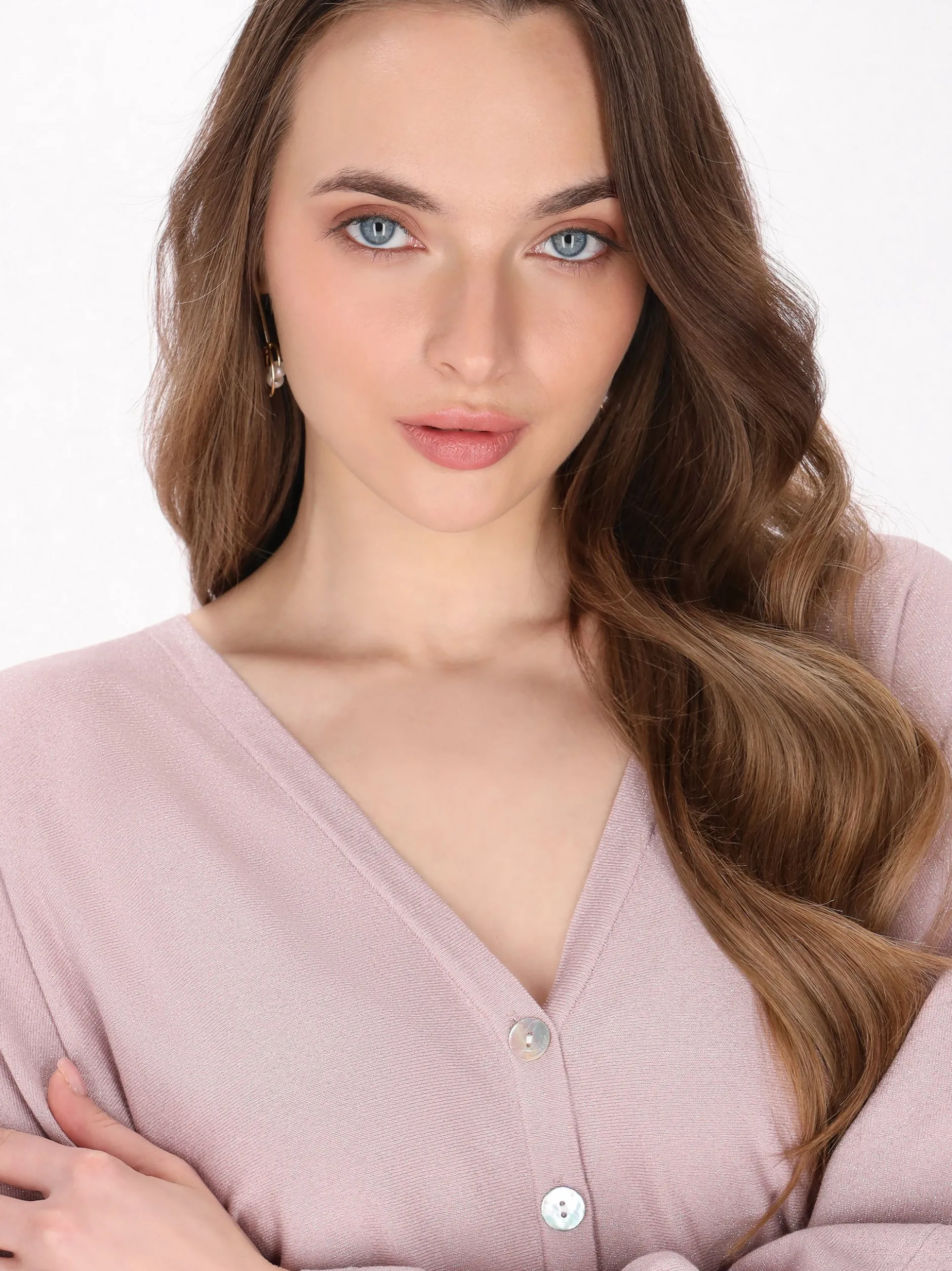 Dreimaster Damen Strickjacke in altrosa
