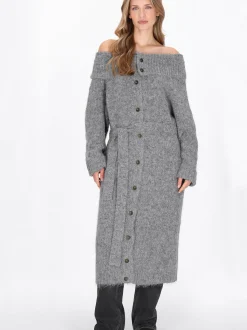 Dreimaster Damen Strickjacke in grau