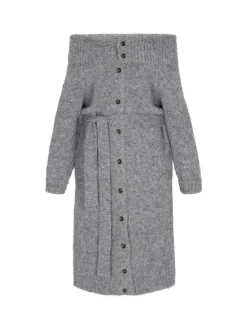 Dreimaster Damen Strickjacke in grau