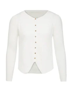 Dreimaster Damen Strickjacke in weiß