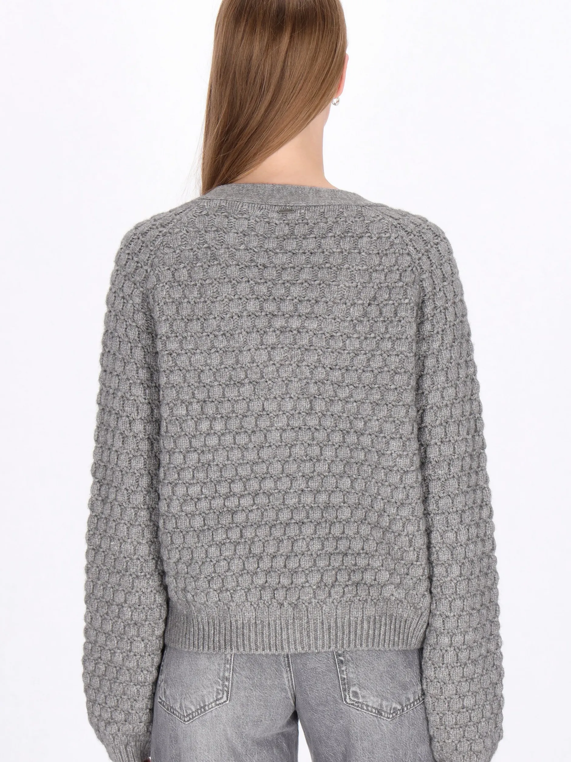 Dreimaster Damen Strickjacke in grau