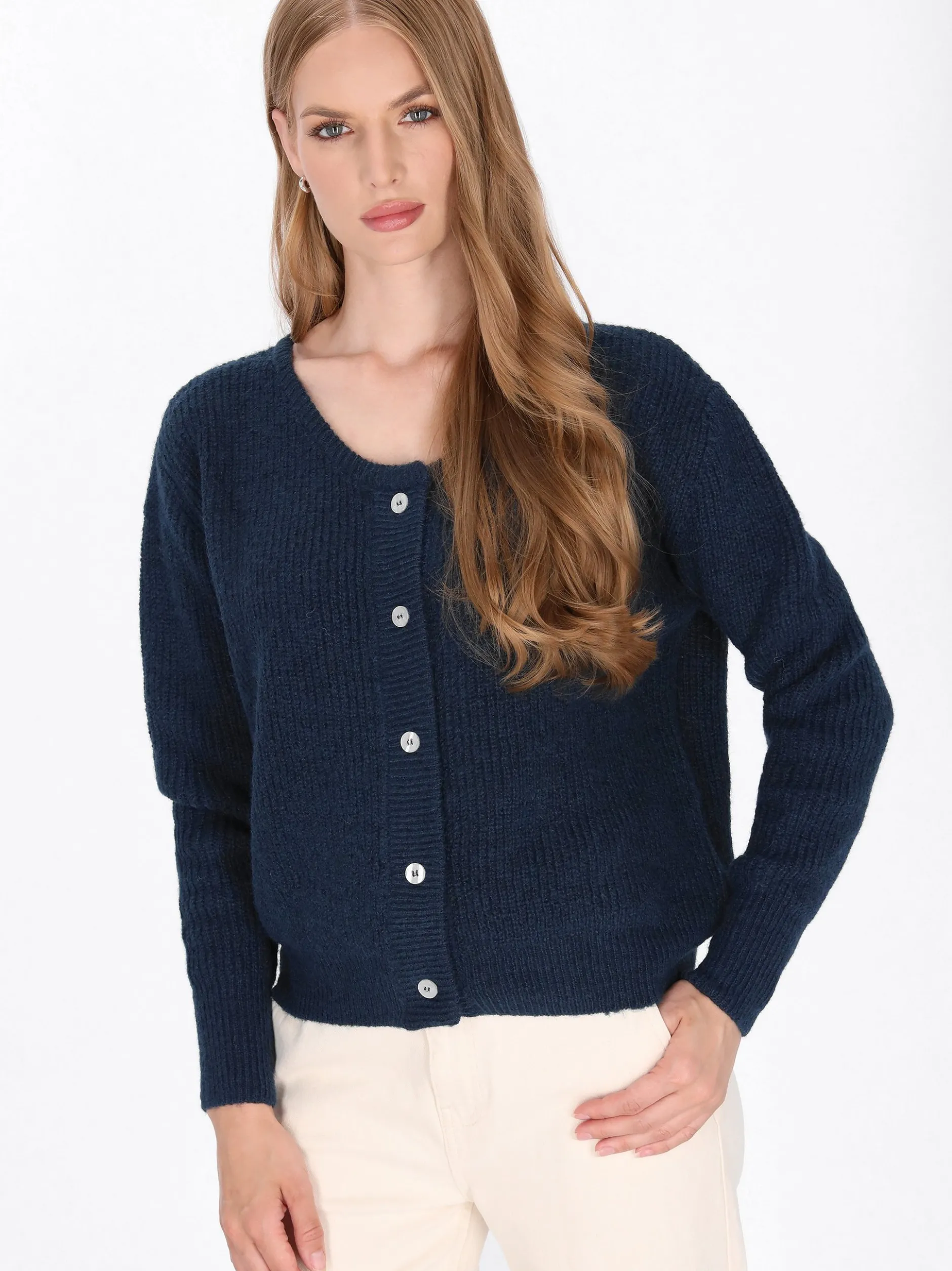 Dreimaster Damen Strickjacke in marine