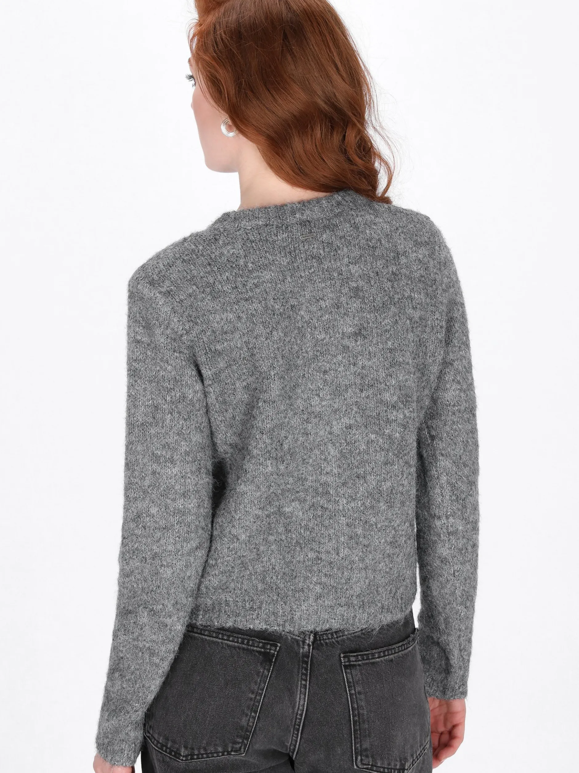 Dreimaster Damen Strickjacke in grau